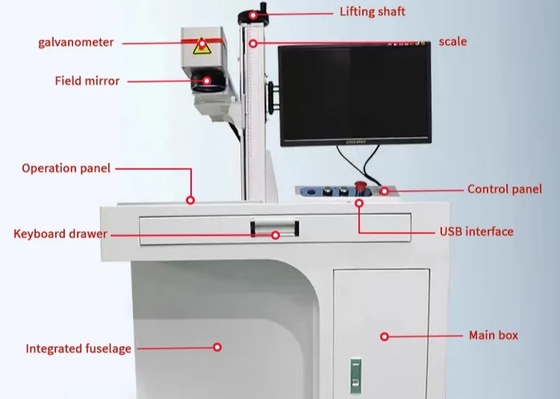 Cabinet Nonmetal Laser Engrave Metal Marking Machine 20w 30w