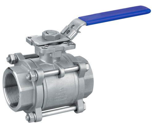 3 Piece Dn10 Dn25 Cf8 Thread Ball Valve , Industrial Control Valves
