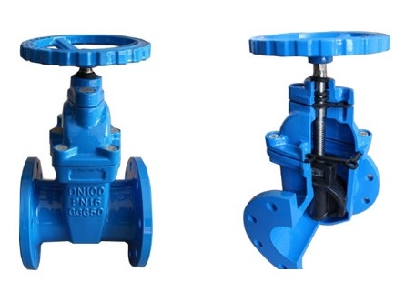 Flanged Cast Iron DN25 Resilient Seated Gate Valves Industrial Control Valves